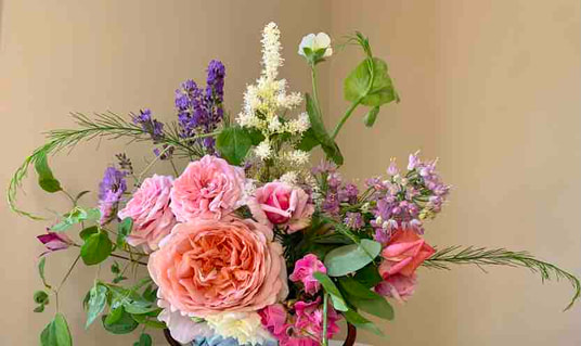 Floral arrangement by Susan Larder of Foraged Florals.